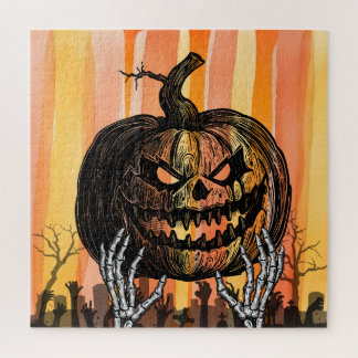 Puzzle Cimetière sinistre de citrouilles Horror