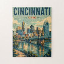 Cincinnati Ohio Skyline vintage