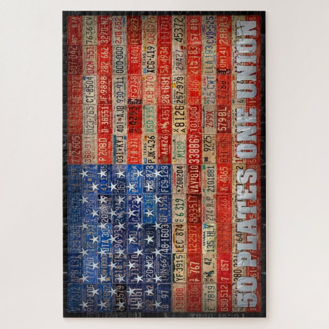 Puzzle Cinquante Plaques Un Union Drapeau Plaque Art (Vertical)