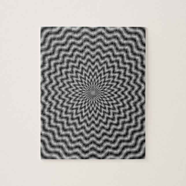 Puzzle  Circular Wave in Monochrome (Vertical)