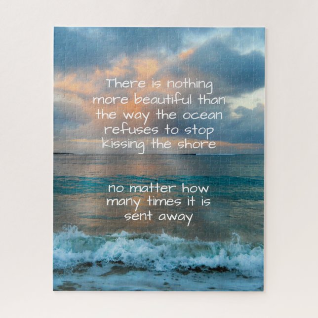 Puzzle Citation d'amour Tropical Beach Sunset Glow Tide (Vertical)