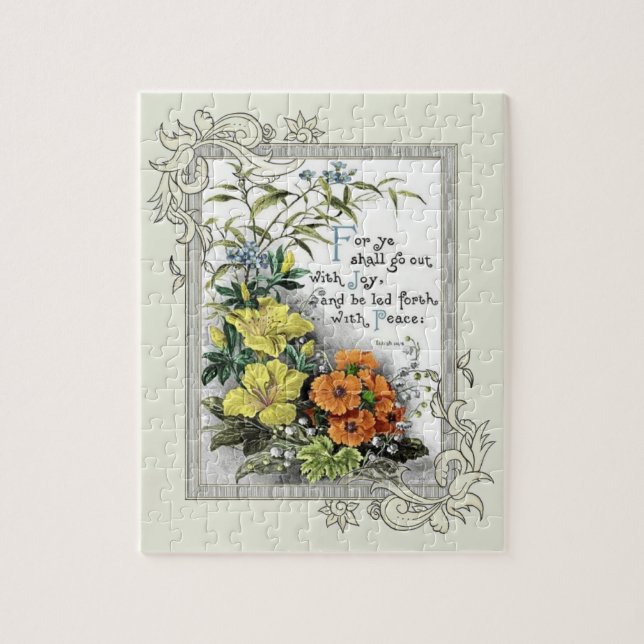Puzzle Citation de bible avec des fleurs (Vertical)