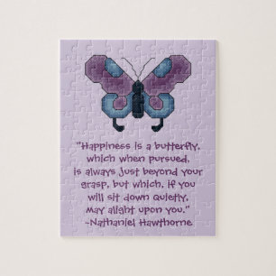 Puzzle Citation de bonheur de papillon de Nathaniel