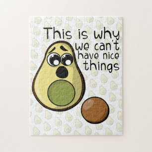 Puzzle Citation De Dessin De Plaine Cute Avocado