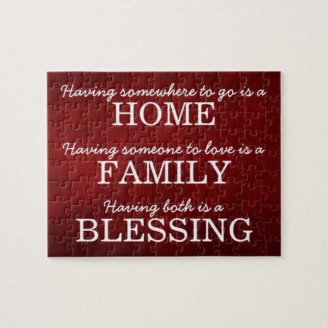 Puzzle Citation de famille de typographie motivante (Horizontal)