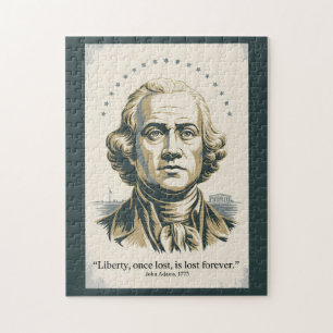 Puzzle Citation de John Adams Deuxième Président Illustra