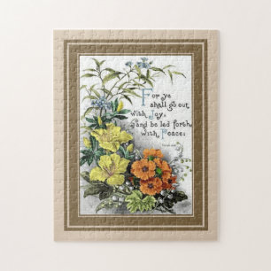 Puzzle Citation De La Bible Avec Fleurs