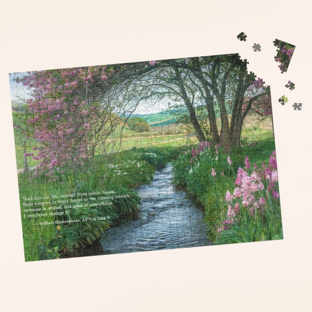 Puzzle Citation de la nature Fleurs et flux élégants (Créateur téléchargé)
