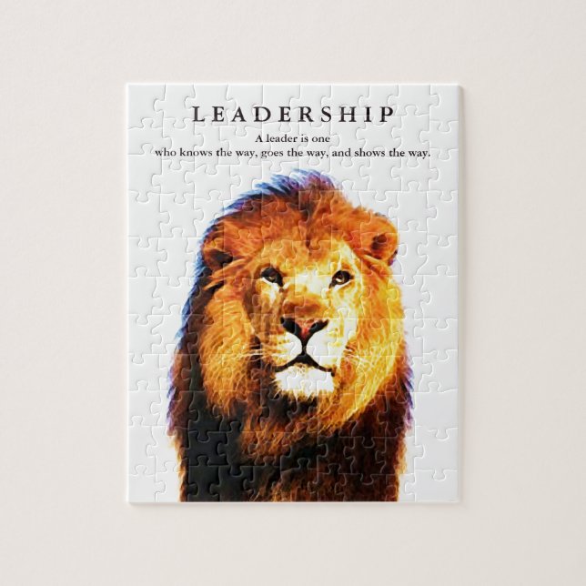 Puzzle Citation de leadership motivationnel Lion (Vertical)