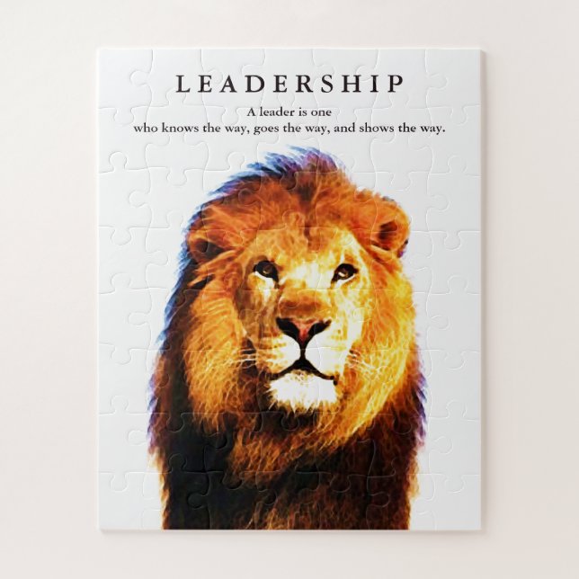 Puzzle Citation de leadership motivationnel Lion (Vertical)