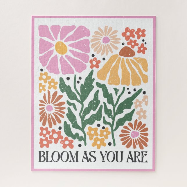 Puzzle Citation Florale Inspirationnelle Florale Boho (Vertical)