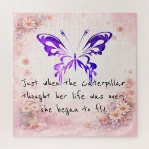 Puzzle Citation Inspirante Papillon Violet