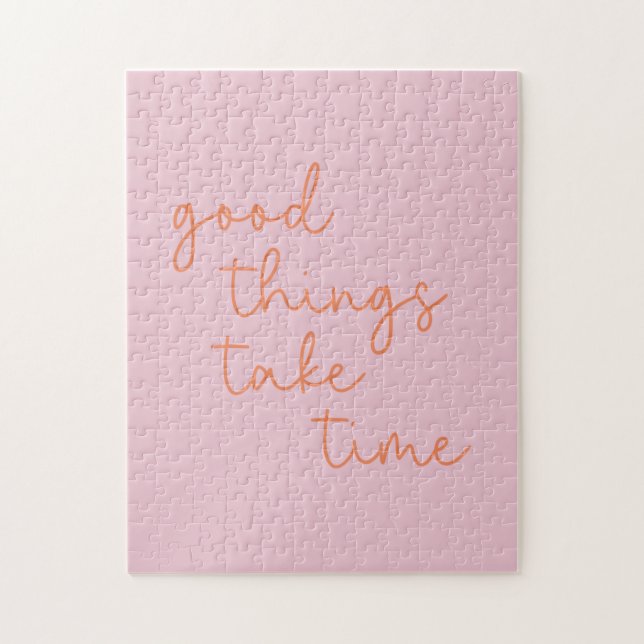 Puzzle Citation Inspiration en rose et orange (Vertical)