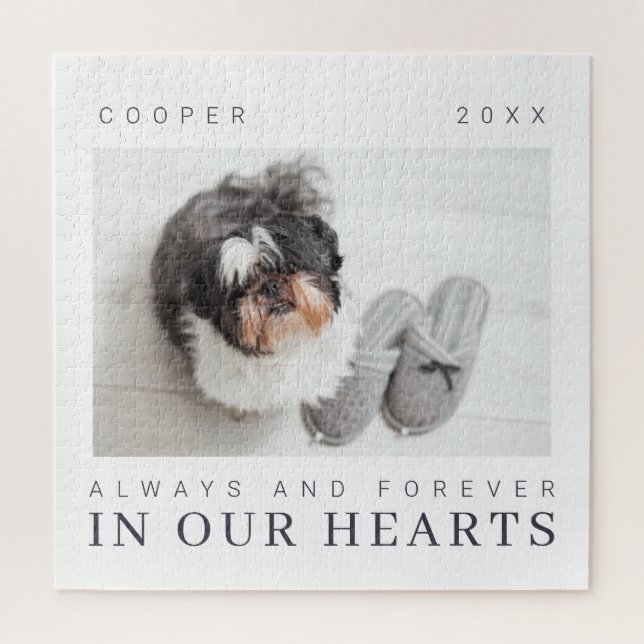 Puzzle Citation Pet Memorial Simple Modern Chic Photo (Vertical)
