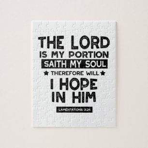 Puzzle Citations de Lamentations 3:24 L'Éternel est ma Pa
