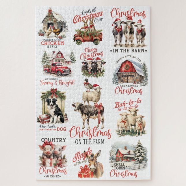 Puzzle Citations de Noël traditionnel à la ferme (Vertical)