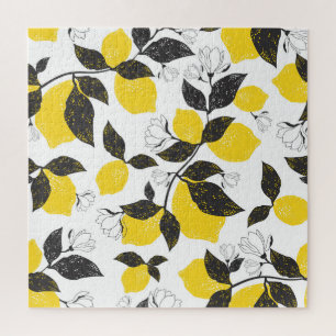 Puzzle Citrons Citrus, Vintage Été Sans Fil.