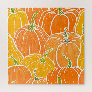 Puzzle Citrouille de dessin, motif d'automne mignon.
