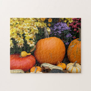 Puzzle citrouille décoratif d'automne coloré