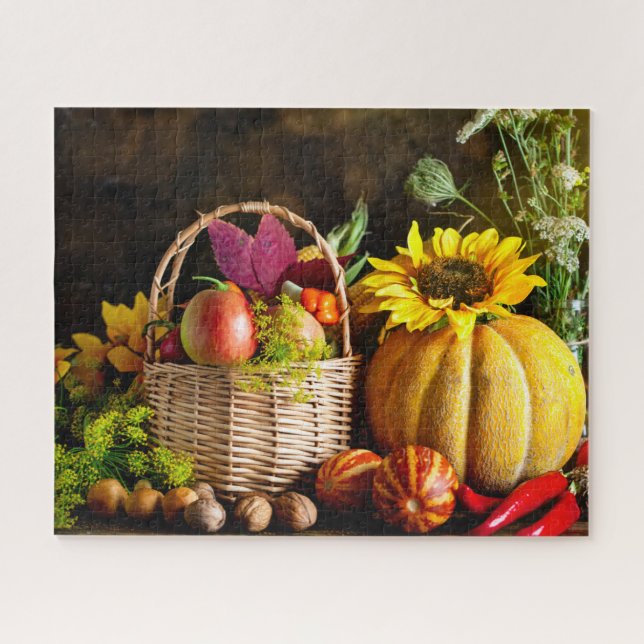 Puzzle Citrouille des fleurs d'automne de la Russie (Horizontal)
