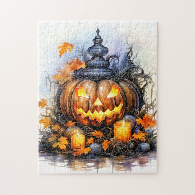 Puzzle Citrouille d'Halloween éffrayant (Vertical)