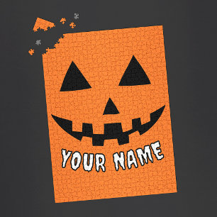 Puzzle Citrouille orange personnalisée Halloween Votre no