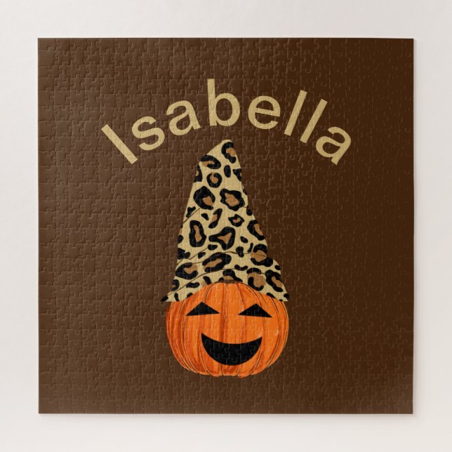 Puzzle Citrouille Portant Un Casquette léopard (Vertical)