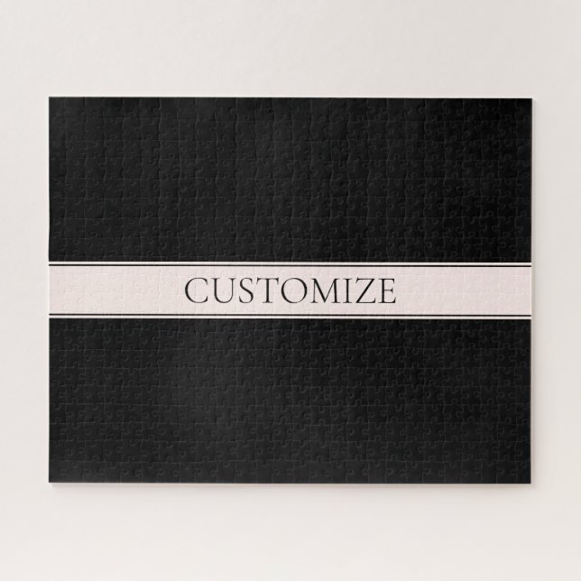 Puzzle Clair rose pâle Bleu Bande et Élégant Texte modifi (Horizontal)