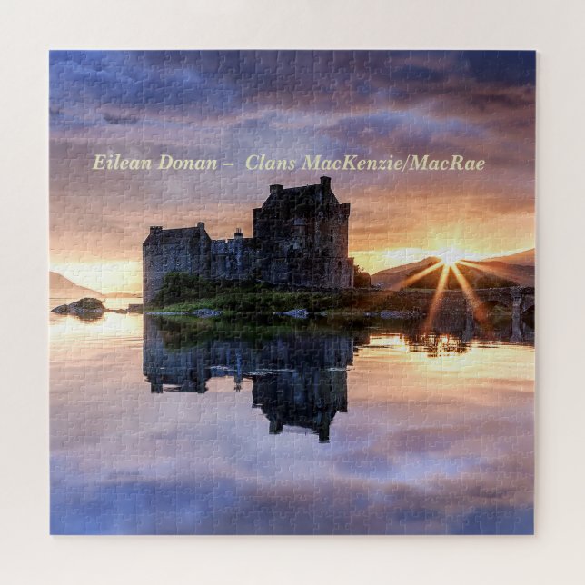 Puzzle Clans uniques MacKenzie/MacRae Sunset Eilean Donan (Horizontal)