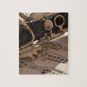 Puzzle Clarinette et feuilles de musique