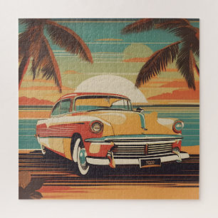 Puzzle Classic rétro poster de voiture vintage