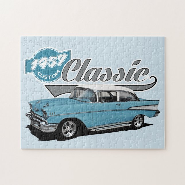 Puzzle Classique fait sur commande de 1957 bleus (Horizontal)