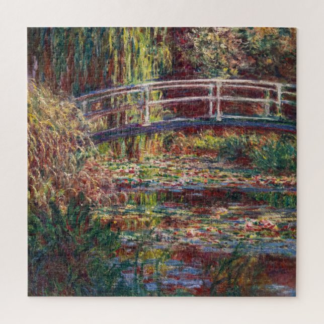 Puzzle Claude Monet - Eau Lily étang, Harmonie rose (Vertical)
