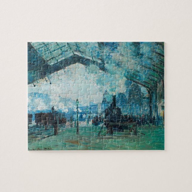 Puzzle Claude Monet France Train Railroad Travel Art (Horizontal)