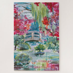 Puzzle Claude Monet jardin ponton pont peinture