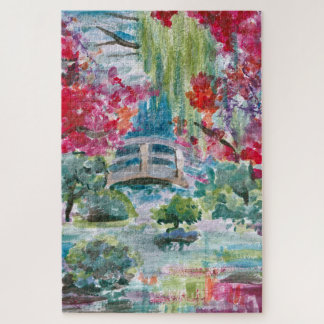Puzzle Claude Monet jardin ponton pont peinture