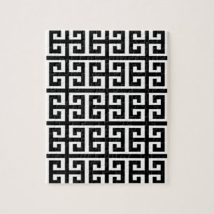 Puzzle clé noire blanche grecque