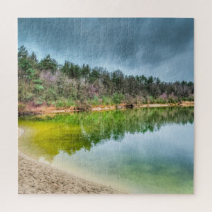 Puzzle Clear Fishing Lake Vue en automne