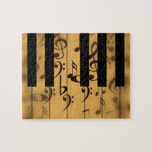 Puzzle Clés de piano et notes musicales