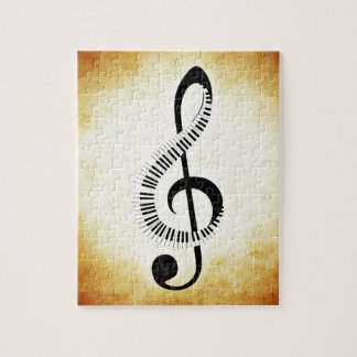 Puzzle Clés de piano sur une clef de musique