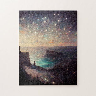 Puzzle Cliffside Nuit Imaginaire Paysage Sci-Fi