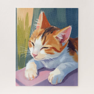 Puzzle Clins Lents   Peinture de Chat Chaton Aquarelle