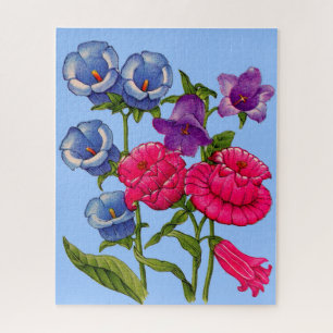 Puzzle Cloches Canterbury en bleu, rouge et violet