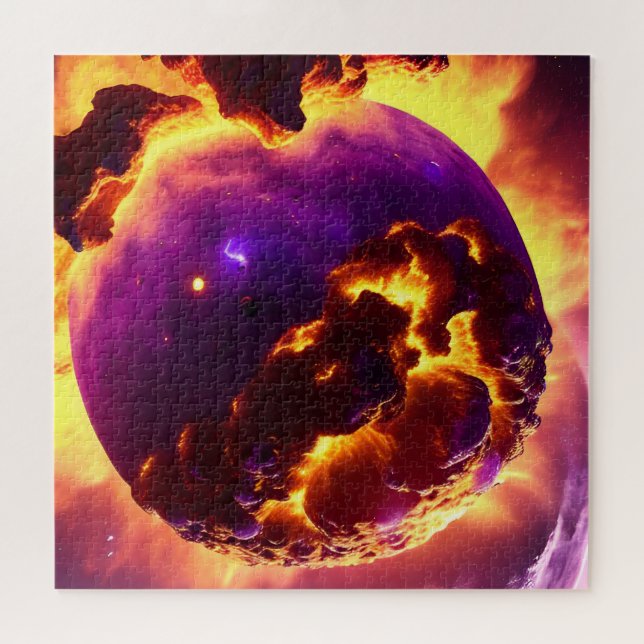 Puzzle Closeup cosmique de Nebula Orange Purple Explosive (Horizontal)