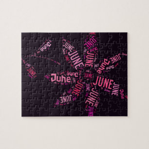 Puzzle Cloud de mot rose Juin Flower Text