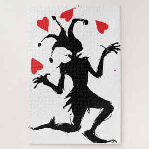 Puzzle Clown Effrayant Jouant avec des Cœurs