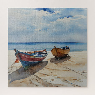 Puzzle "Coastal Calm" Un Aquarelle Reposant Paysage marin