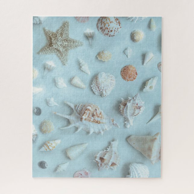 Puzzle Coastère Coquillages Starfish Beach Blue (Vertical)