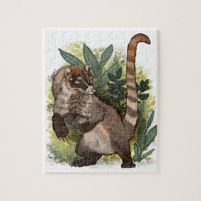 Puzzle Coatamundi ou Coati noir blanc (Vertical)
