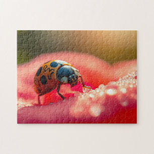 Puzzle Coccinelle en macro sur une fleur